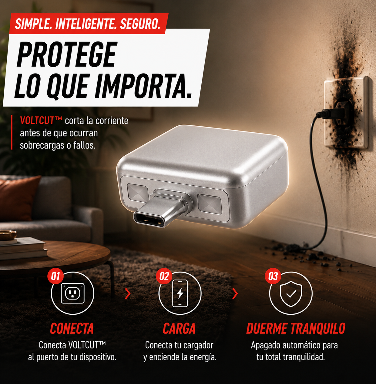 Cargador seguro para baterias (Tipo C)