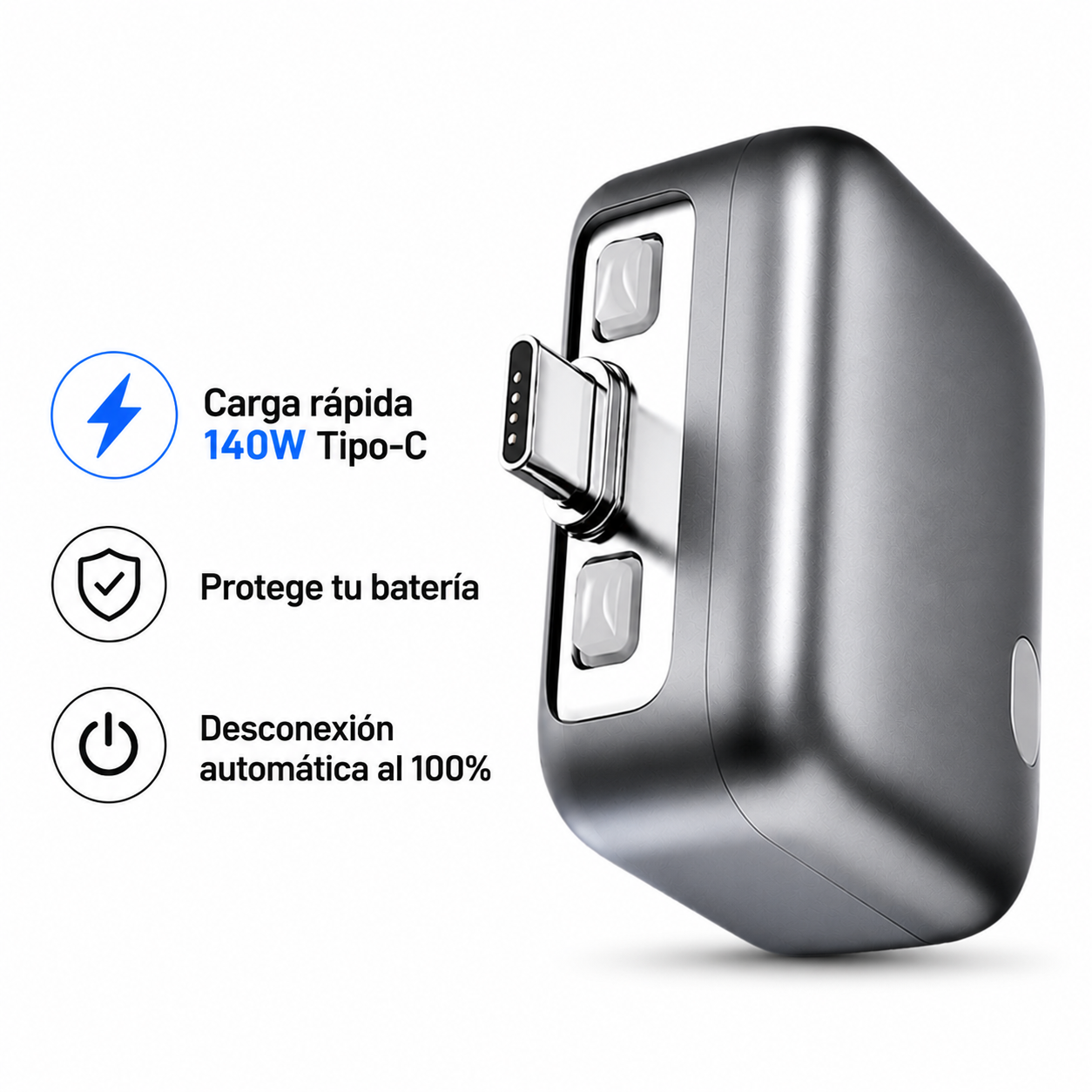 Cargador seguro para baterias (Tipo C)